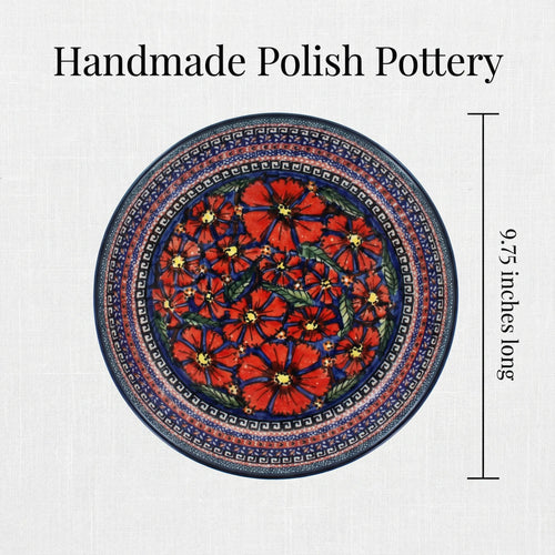 Jungle Flower Pie Plate Polish Pottery