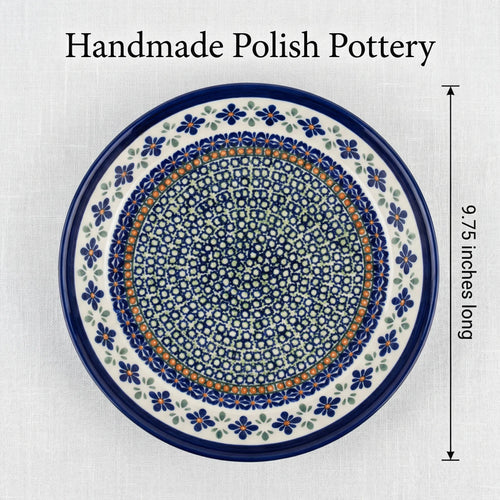 Mosaic Flower Pie Plate Polish Pottery