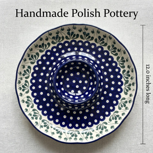 Alyce Chip & Dip Plate Polish Pottery