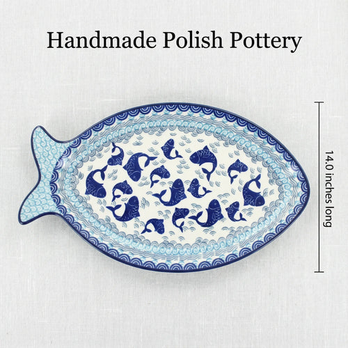 Summer Fun Large Fish Platter Polish Pottery