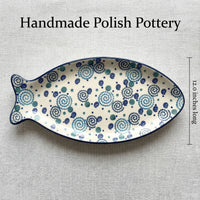 Bubbles Medium Fish Platter Polish Pottery