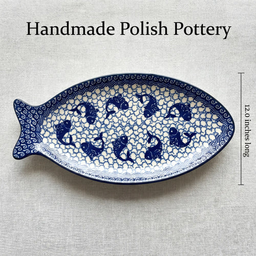 Mosaic Beach Medium Fish Platter Polish Pottery