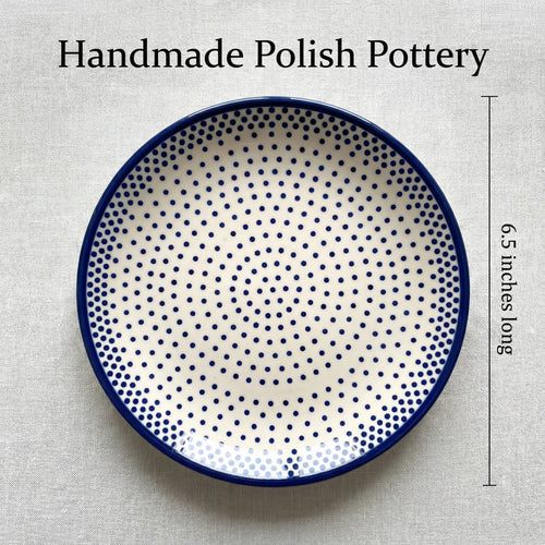 Small Dots Berry Bowl With Plate Polish Pottery