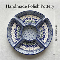 Hallsey Tray with 4 Plates Polish Pottery