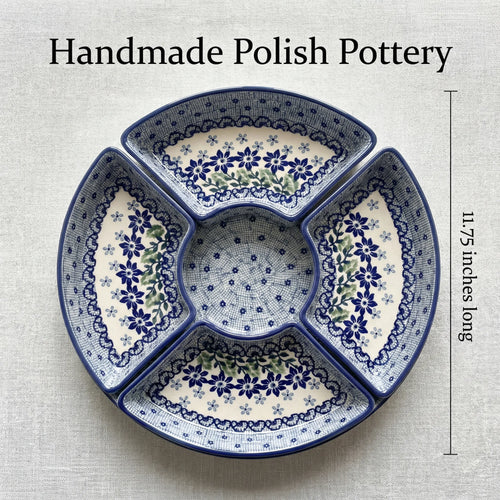 Hallsey Tray with 4 Plates Polish Pottery