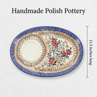 Red Daisy Breakfast Plate Polish Pottery