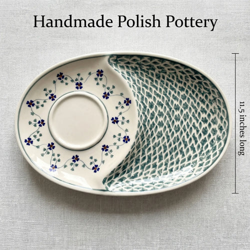 Sage Floral Breakfast Plate Polish Pottery