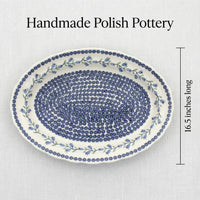 Tulip Large Oval Serving Platter Polish Pottery