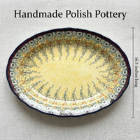 Sunshine Grotto Large Oval Serving Platter Polish Pottery