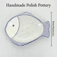 Small Dots Large Fish Platter Polish Pottery