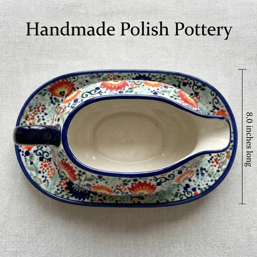 Desert Oasis Gravy Boat & Plate Polish Pottery