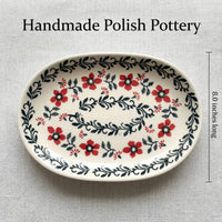 Scarlett Ivy Gravy Boat & Plate Polish Pottery