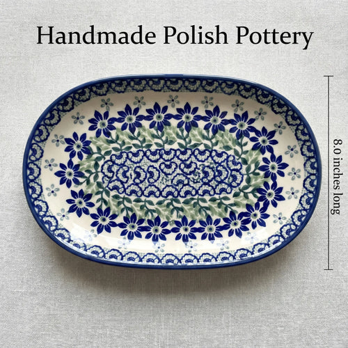 Polish Pottery Dimensions Hallsey Gravy Boat & Plate