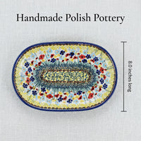 Prairie Garden Gravy Boat & Plate Polish Pottery