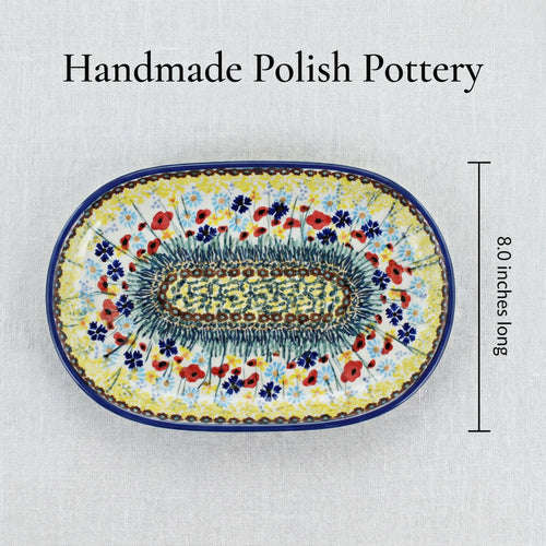 Prairie Garden Gravy Boat & Plate Polish Pottery