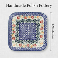 Polish Pottery Dimensions Garden Bouquet Square Lunch Plate