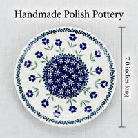 Polish Pottery Dimensions Blue Daisy Dessert Plate