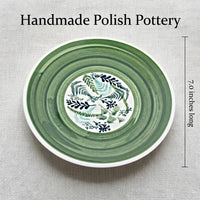 Polish Pottery Dimensions Floating Fern Dessert Plate
