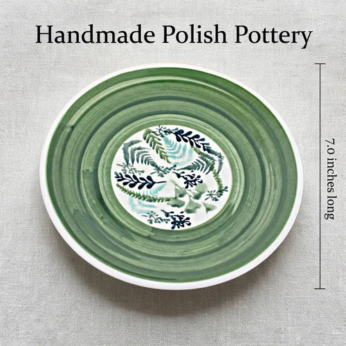 Polish Pottery Dimensions Floating Fern Dessert Plate