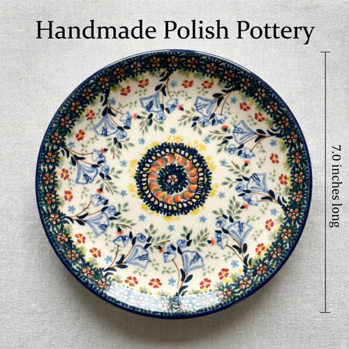 Polish Pottery Dimensions Periwinkle Dessert Plate