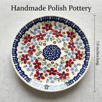 Polish Pottery Dimensions Red Poppy Dessert Plate
