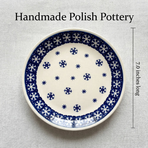 Polish Pottery Dimensions Snow Flurry Dessert Plate