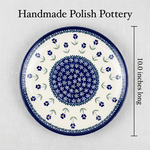 Polish Pottery Dimensions Blue Daisy Dinner Plate