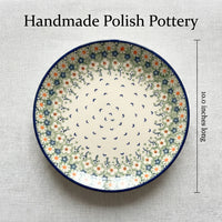 Polish Pottery Dimensions Green Daisy Dinner Plate