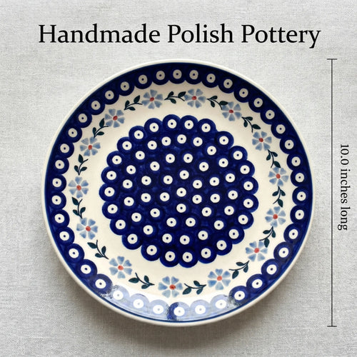 Polish Pottery Dimensions Blue Violet Dinner Plate