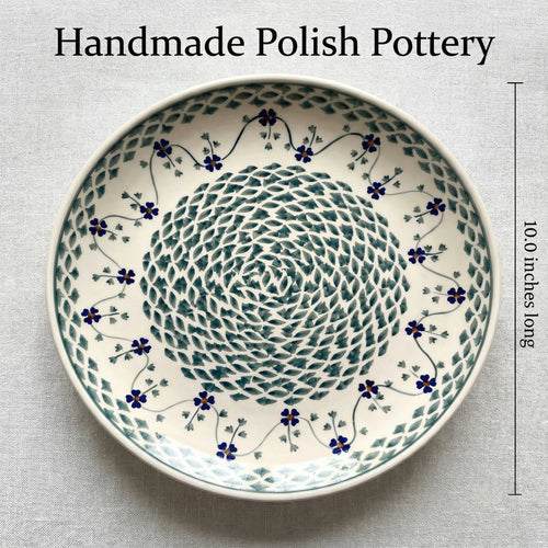 Polish Pottery Dimensions Sage Floral Dinner Plate