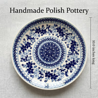 Polish Pottery Dimensions Vintage Blue Daisy Dinner Plate