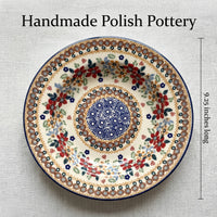 Red Daisy Soup Plate Polish Pottery