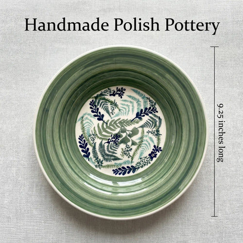Floating Fern Soup Plate Polish Pottery
