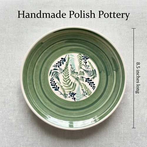 Floating Fern Lunch Plate Polish Pottery
