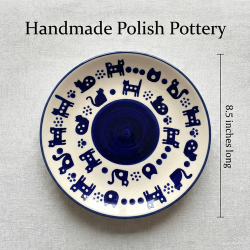 Kitty Paws Lunch Plate Polish Pottery