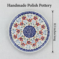 Red Poppy Lunch Plate Polish Pottery