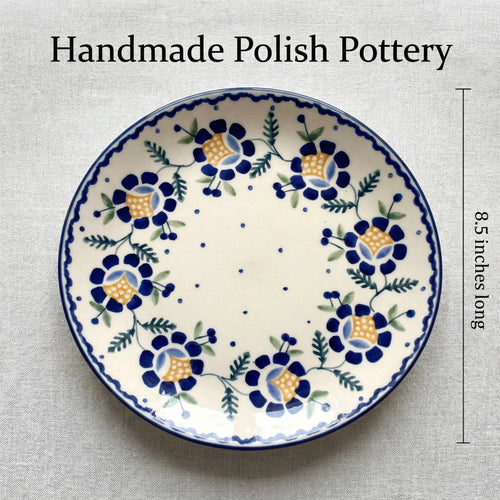 Sunflower Lunch Plate Polish Pottery