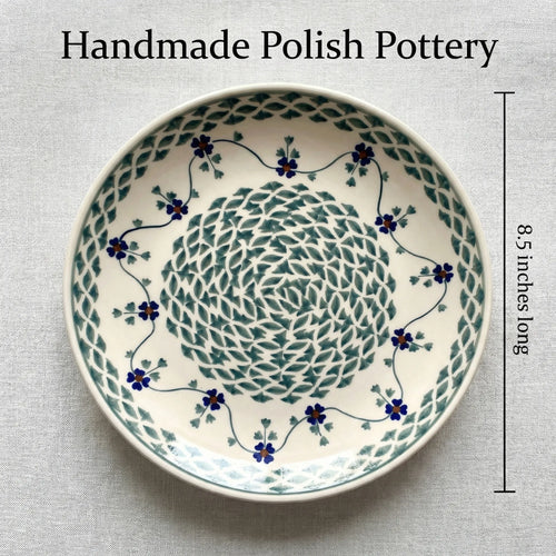 Sage Floral Lunch Plate Polish Pottery