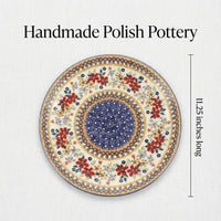 Red Daisy Large Dinner Plate Polish Pottery