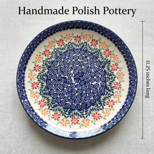 Garden Bouquet Large Dinner Plate Polish Pottery