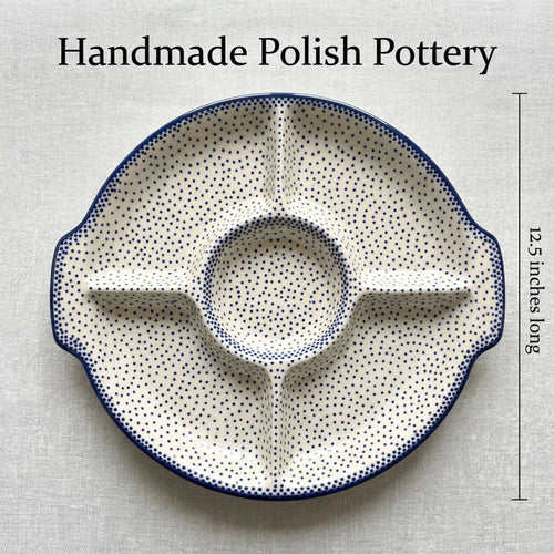 Small Dots Chip & Dip Plate Polish Pottery