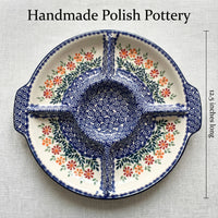 Garden Bouquet Chip & Dip Plate Polish Pottery