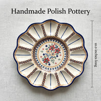 Red Daisy Egg Plate Polish Pottery