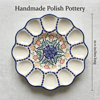 Garden Bouquet Egg Plate Polish Pottery