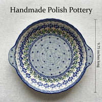 Hallsey Pie Plate with Handles Polish Pottery