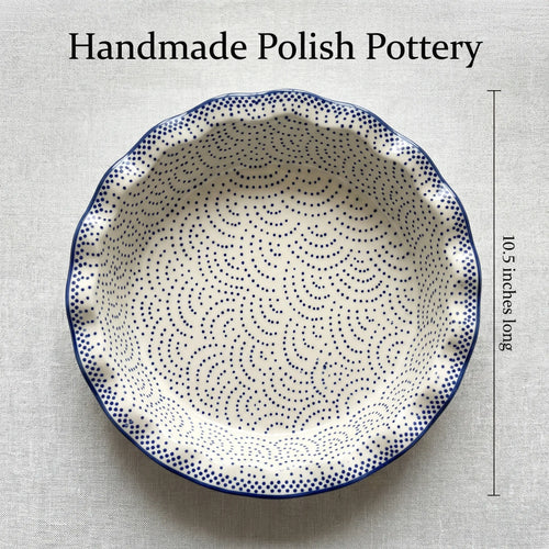 Small Dots Pie Plate Polish Pottery