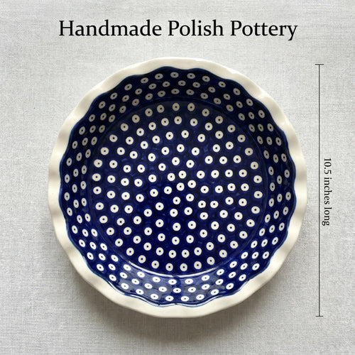 Dots Pie Plate Polish Pottery