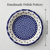 Polish Pottery Dimensions Blue Daisy Pie Plate