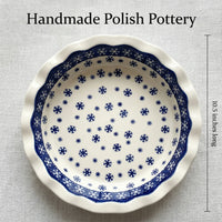 Snow Flurry Pie Plate Polish Pottery
