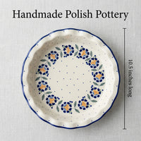 Sunflower Pie Plate Polish Pottery